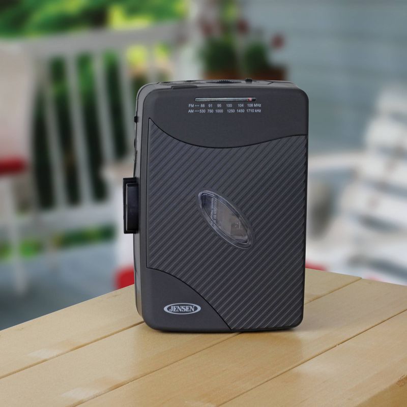 JENSEN Stereo Cassette Player with AM/FM Radio - Gray (SCR-75)