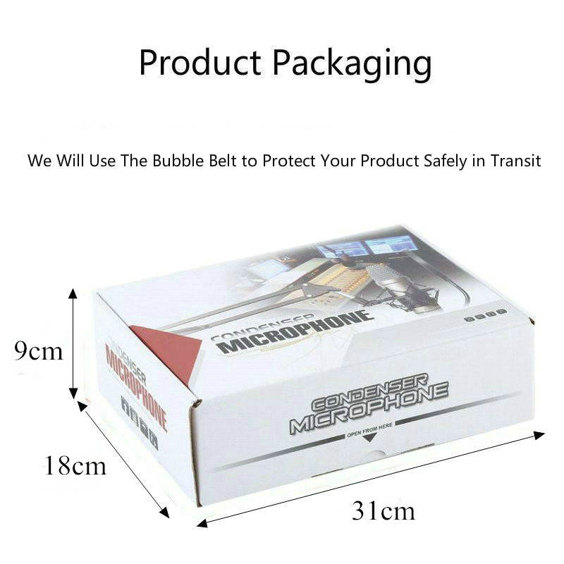 Professional BM-800 BM800 Condenser KTV Microphone Cardioid Pro Audio Studio Vocal Recording Mic KTV Karaoke+ Metal Shock Mount