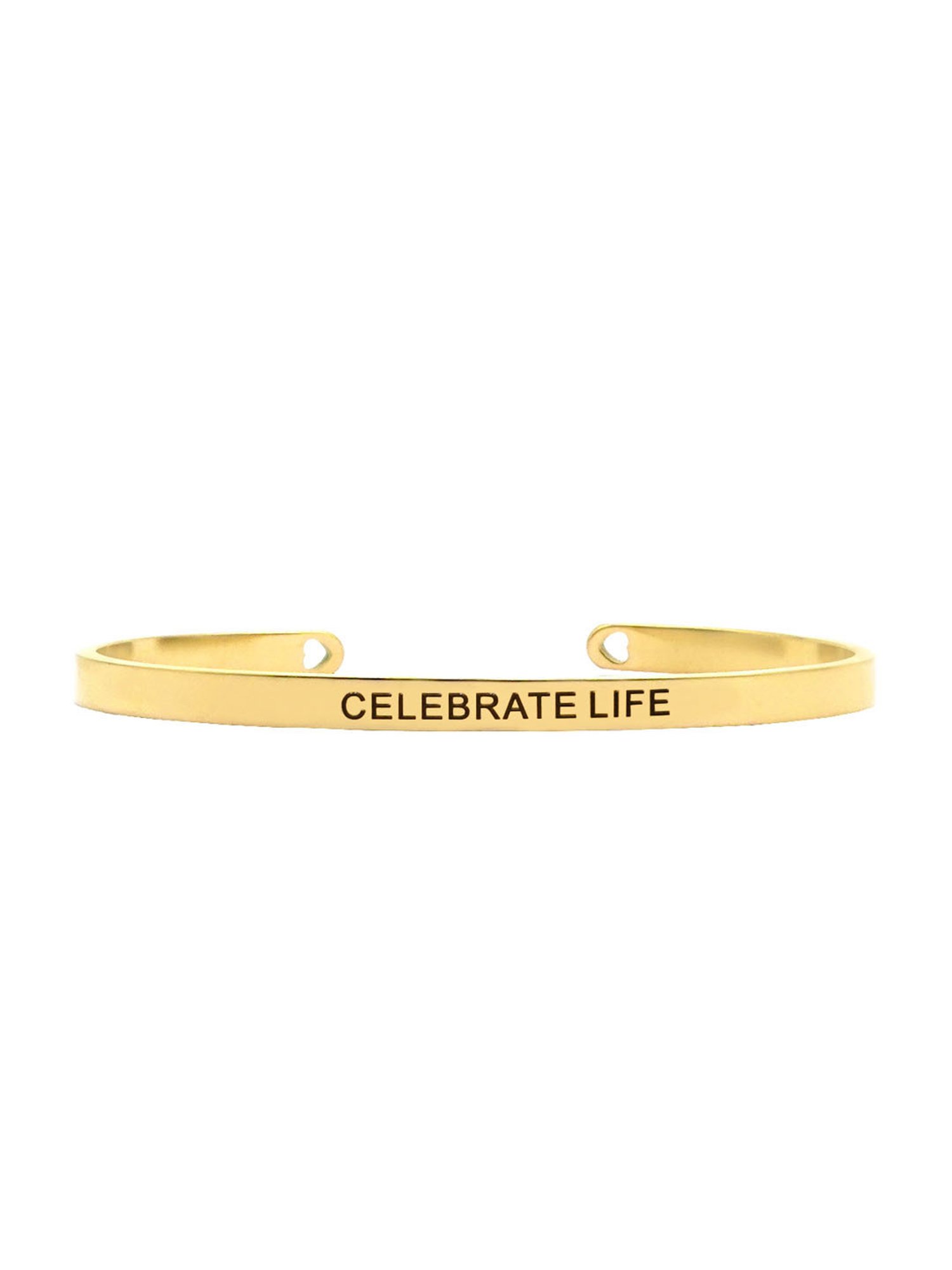 Joker & Witch Celebrate Life Gold Mantra Band Flexible fit Bracelet