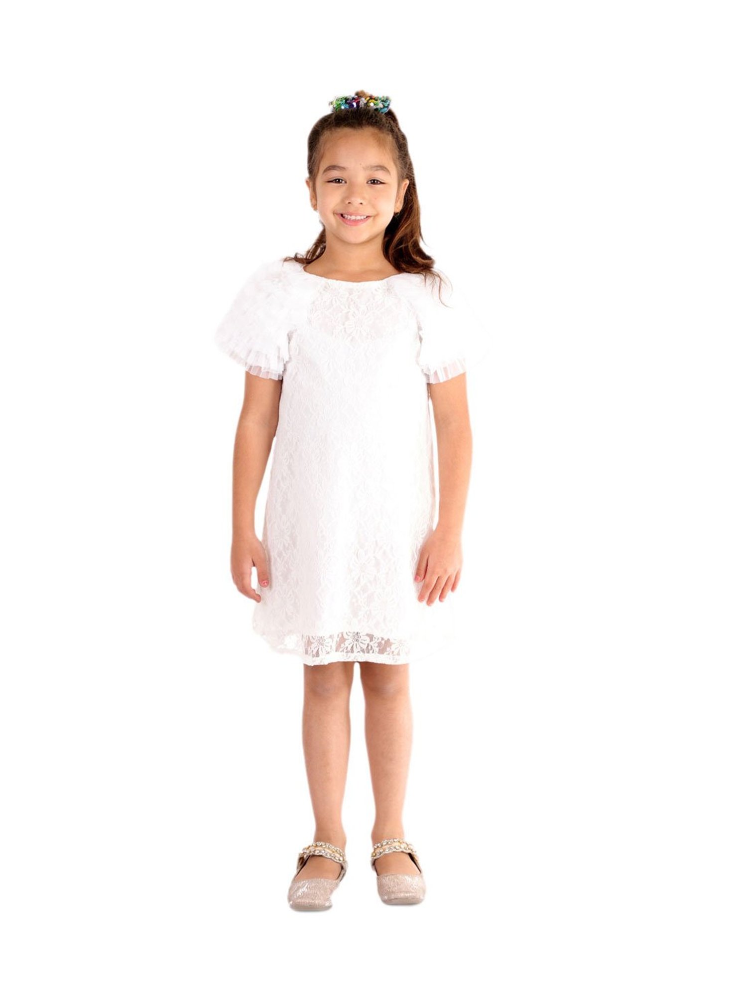 KidsDew Kids White Embroidered Dress