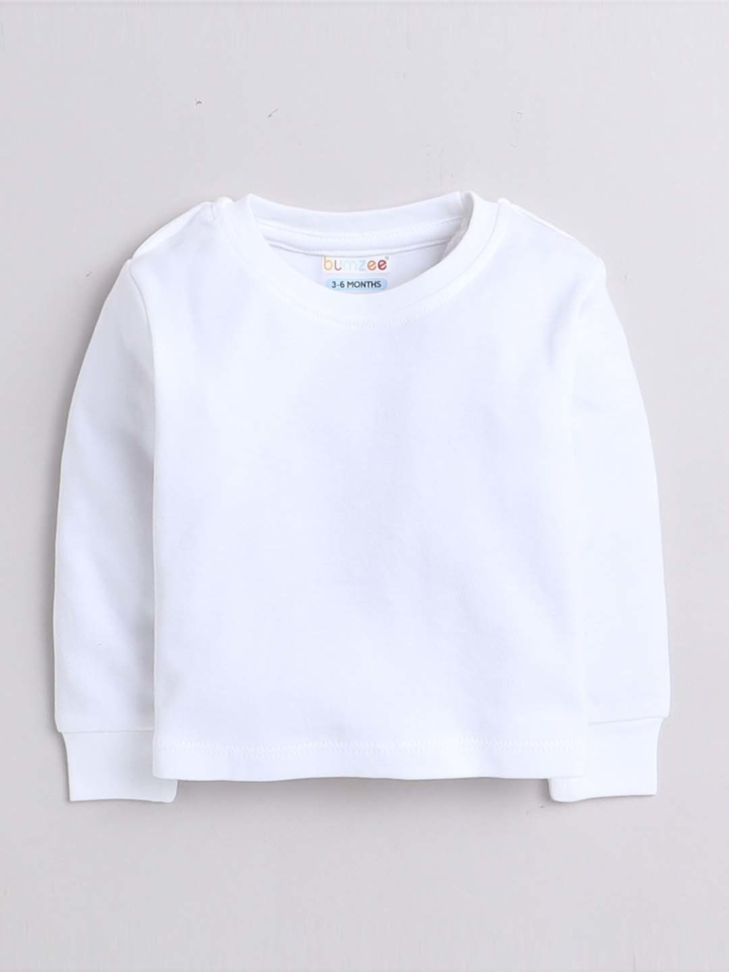 Bumzee Kids Sky Blue & White Cotton Printed Full Sleeves T-Shirt Set