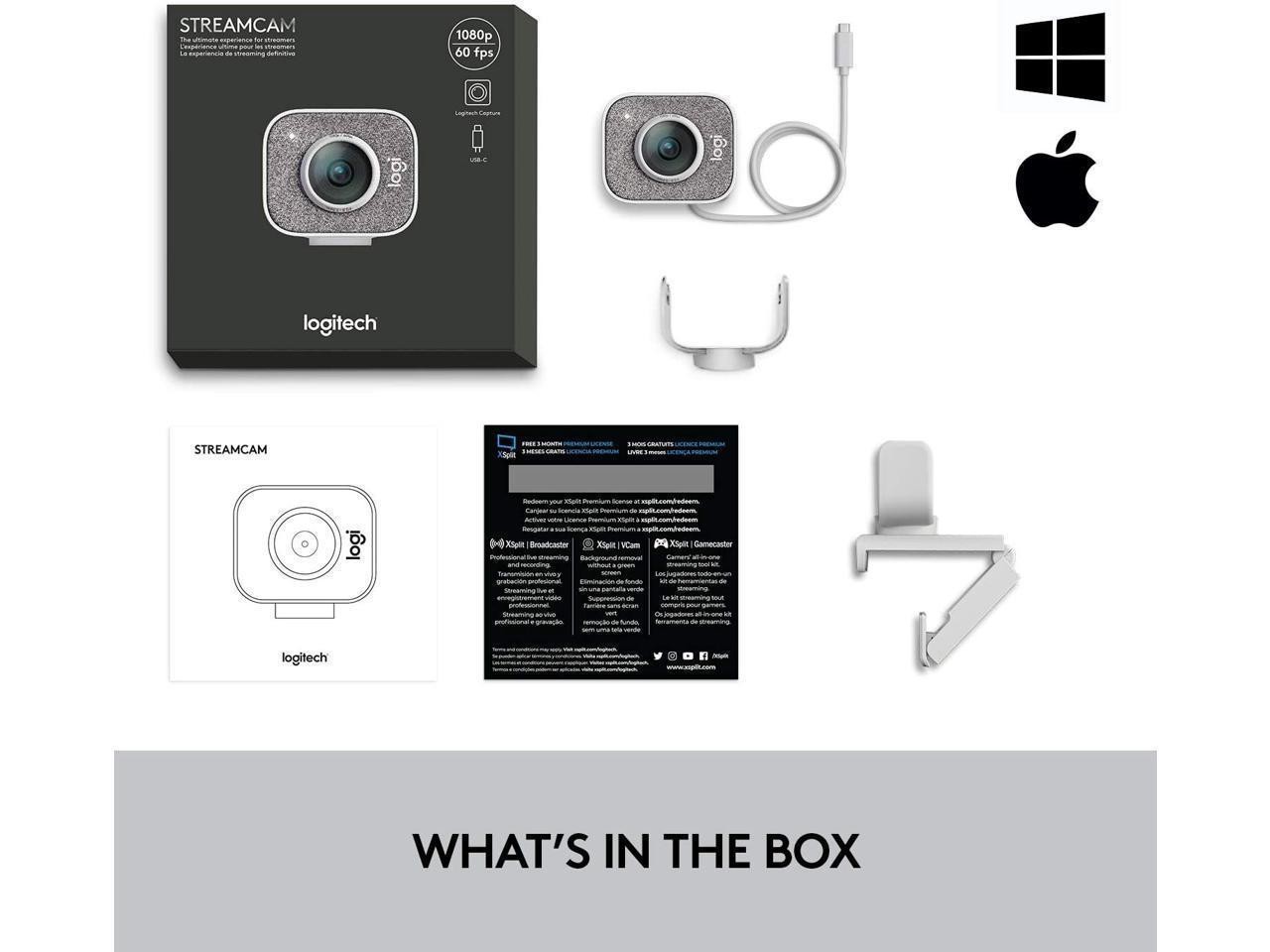 Logitech StreamCam, 1080P HD 60fps Streaming Webcam with USB-C and Built-in Microphone (In Hand)1080P at 60 fps The ultimate streaming experience for both creator And audience with ultra-smooth