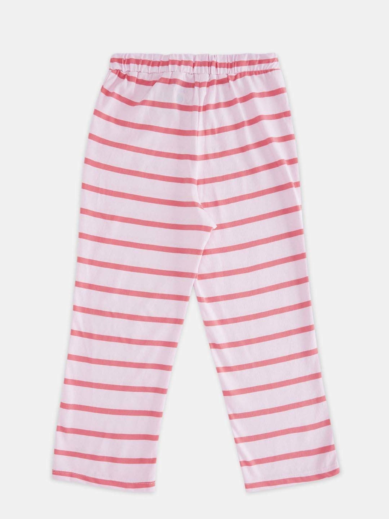 Pantaloons Junior Pink Cotton Striped Leggings