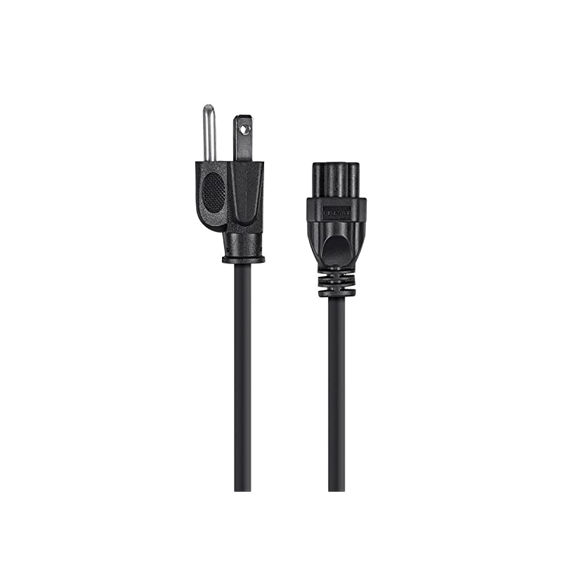 Power Cord NEMA 515P to IEC 60320 C5 18AWG 10A1250W 3Prong Black 6ft