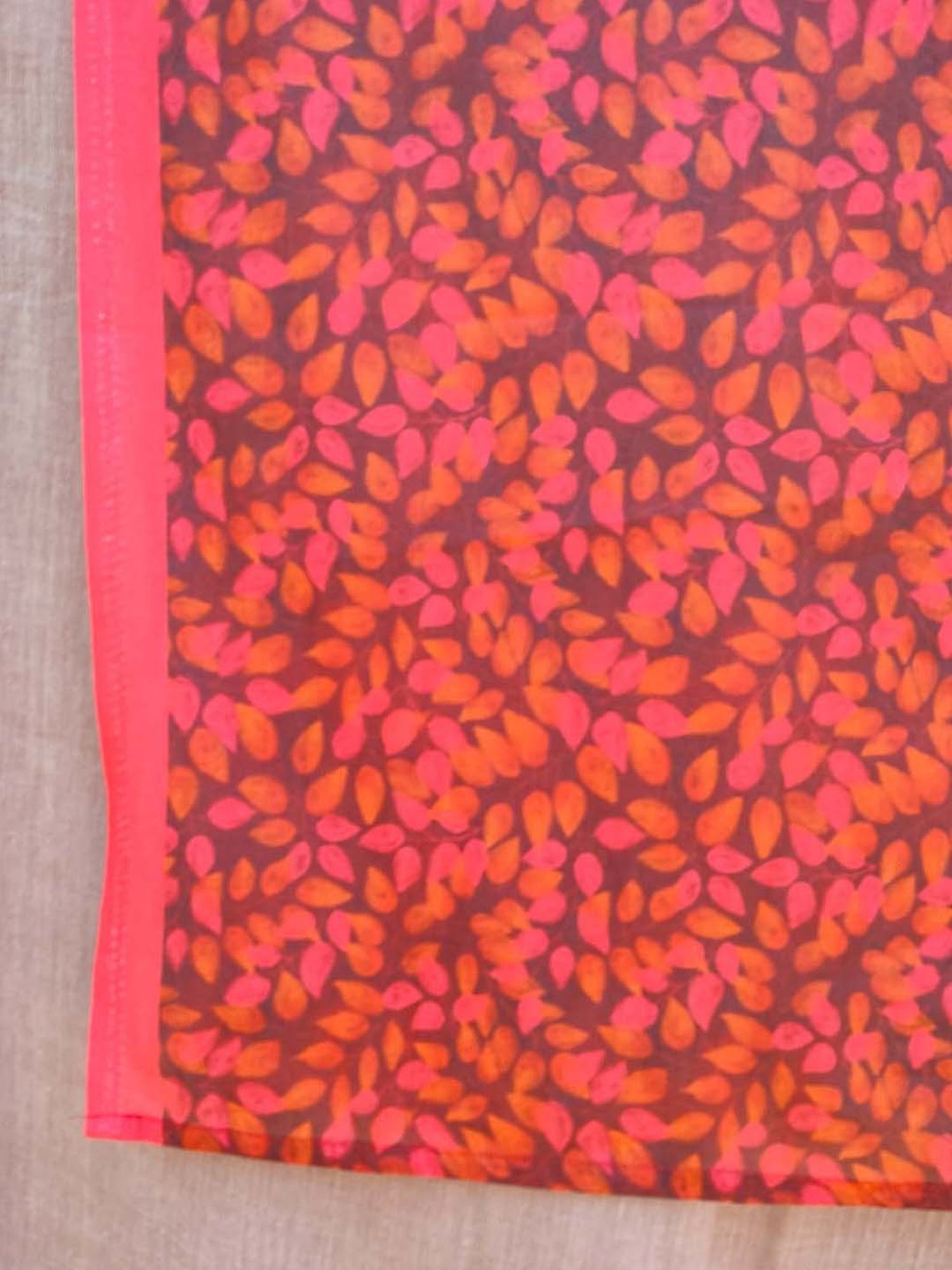 Suta Orange Pure Cotton Printed Saree