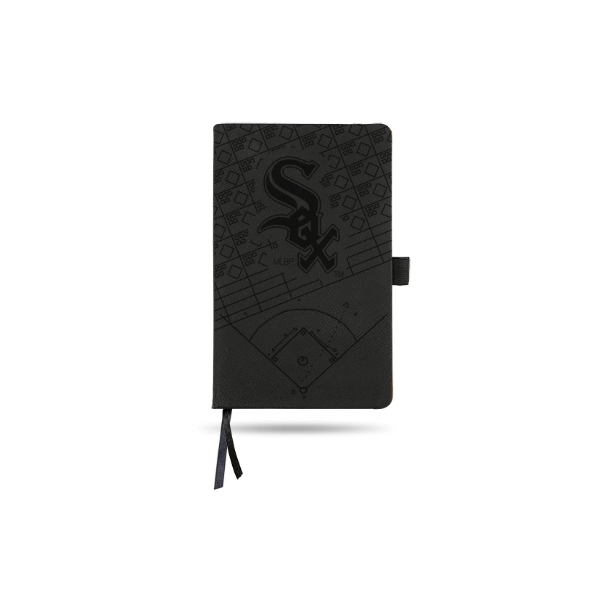 8.25" Black MLB Chicago White Sox Notepad with Elastic Band