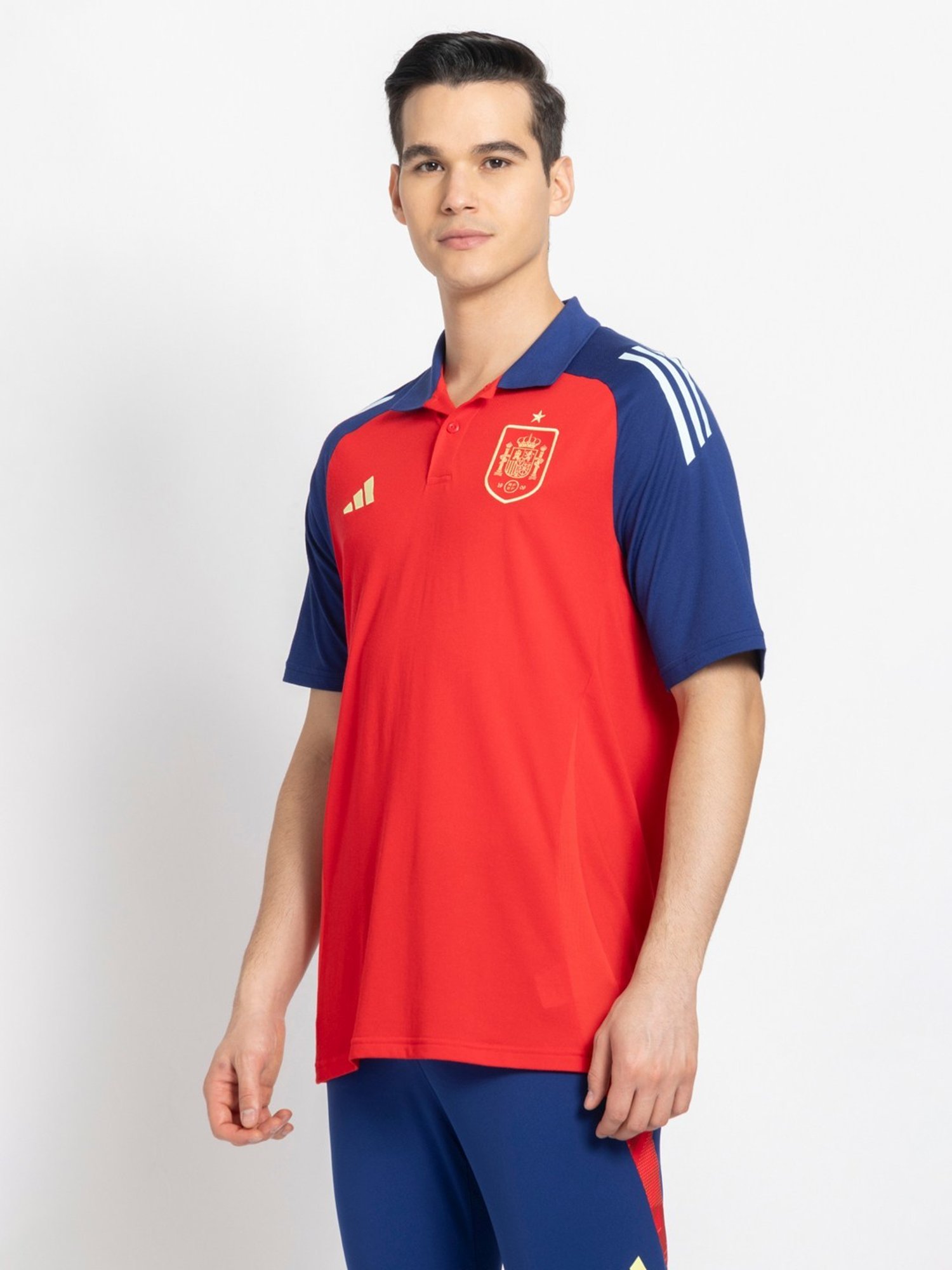 Adidas Red Regular Fit Printed Sports Polo