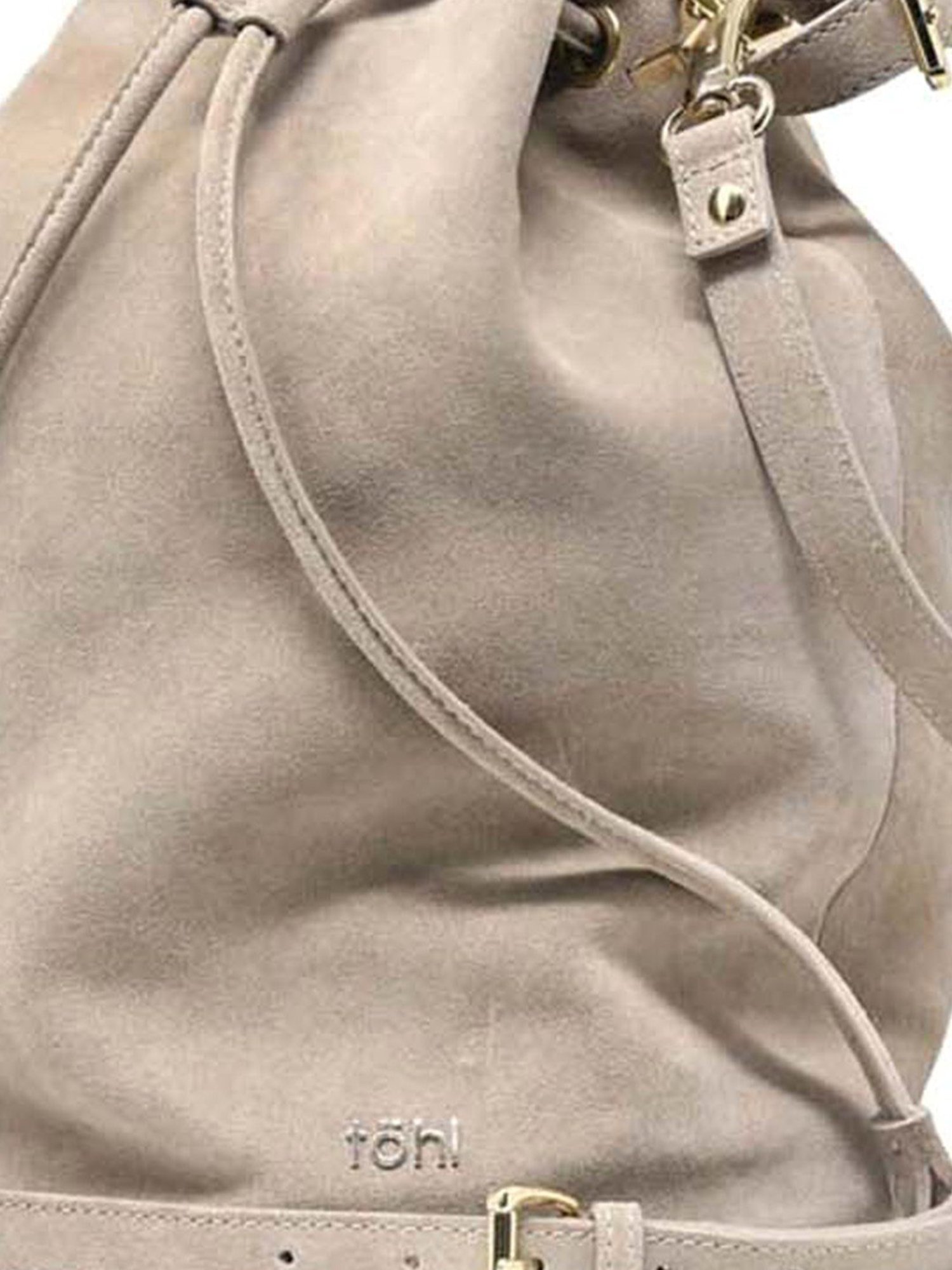 Tohl Beige Solid Large Handbag