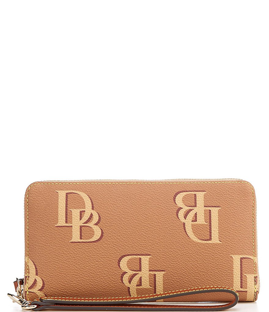 Dooney & Bourke Signature Monogrammed Collection Large Zip Around Wristlet