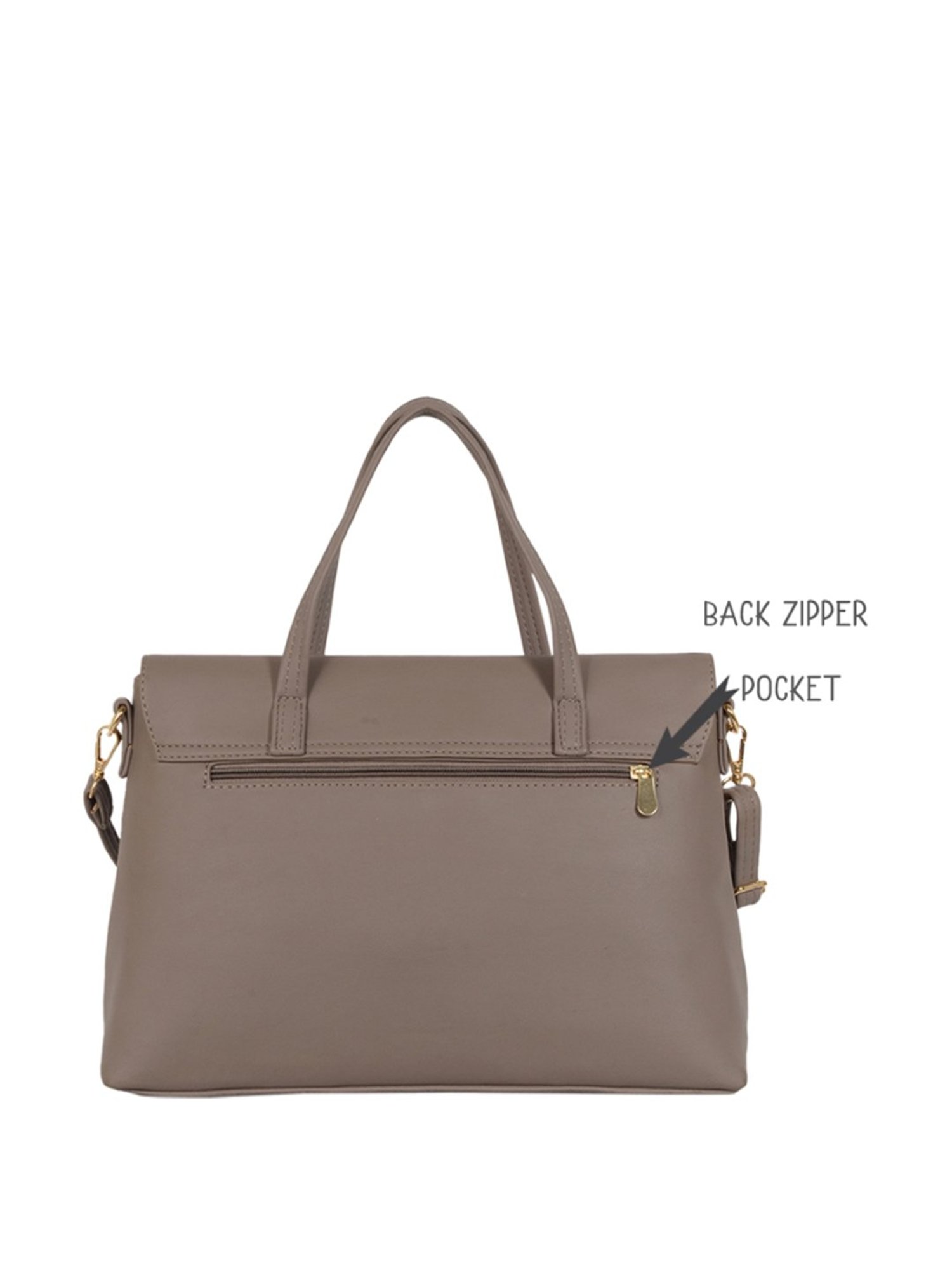 Baggit Brown Solid Medium Handbag