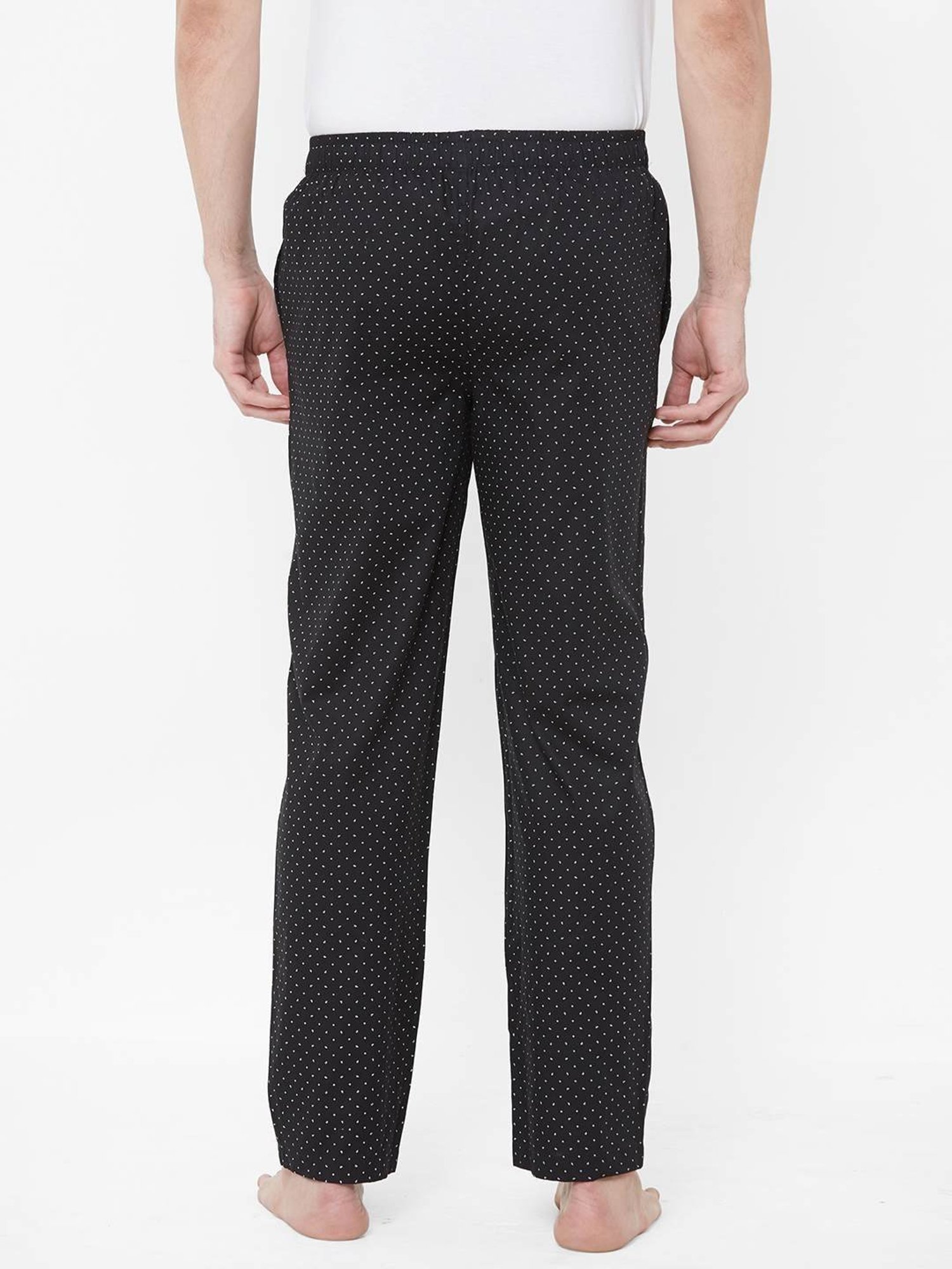 Urban Scottish Black Regular Fit Printed Nightwear Pyjamas