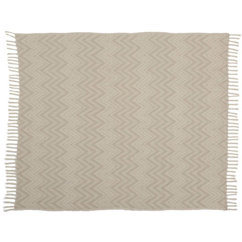 50"x60" Knit Chevron Throw Blanket Natural - Nourison