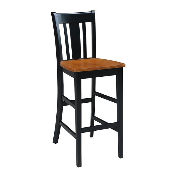 International Concepts S57-103 San Remo Barheight Stool - 30'' SH Black / Cherry