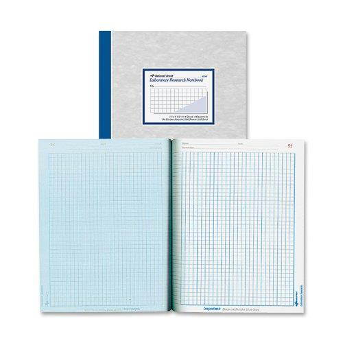 Rediform 43644 National Laboratory Research Notebook - 200 Sheets - Printed - Sewn - Both Side Ruling Surface - Letter 8.50" x 11" - Blue Paper - Gray Cover - Pressboard Cover - 1Each