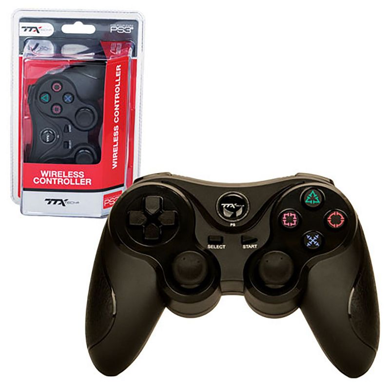 TTX Tech Wireless 2.4 GHZ Controller Compatible with Sony PlayStation 3 PS3, Black