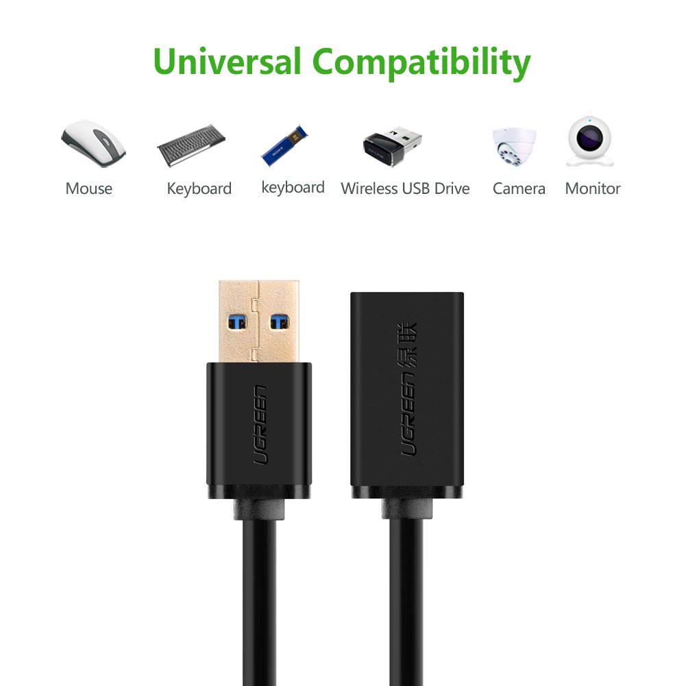 USB Extension Cable, USB 3.0 High Speed Extender Cord Type A Male to A Female for Oculus VR, Playstation, Xbox, USB Flash Drive, Card Reader, Hard Drive,Keyboard, Printer, Scanner  (6ft/2m) 10373