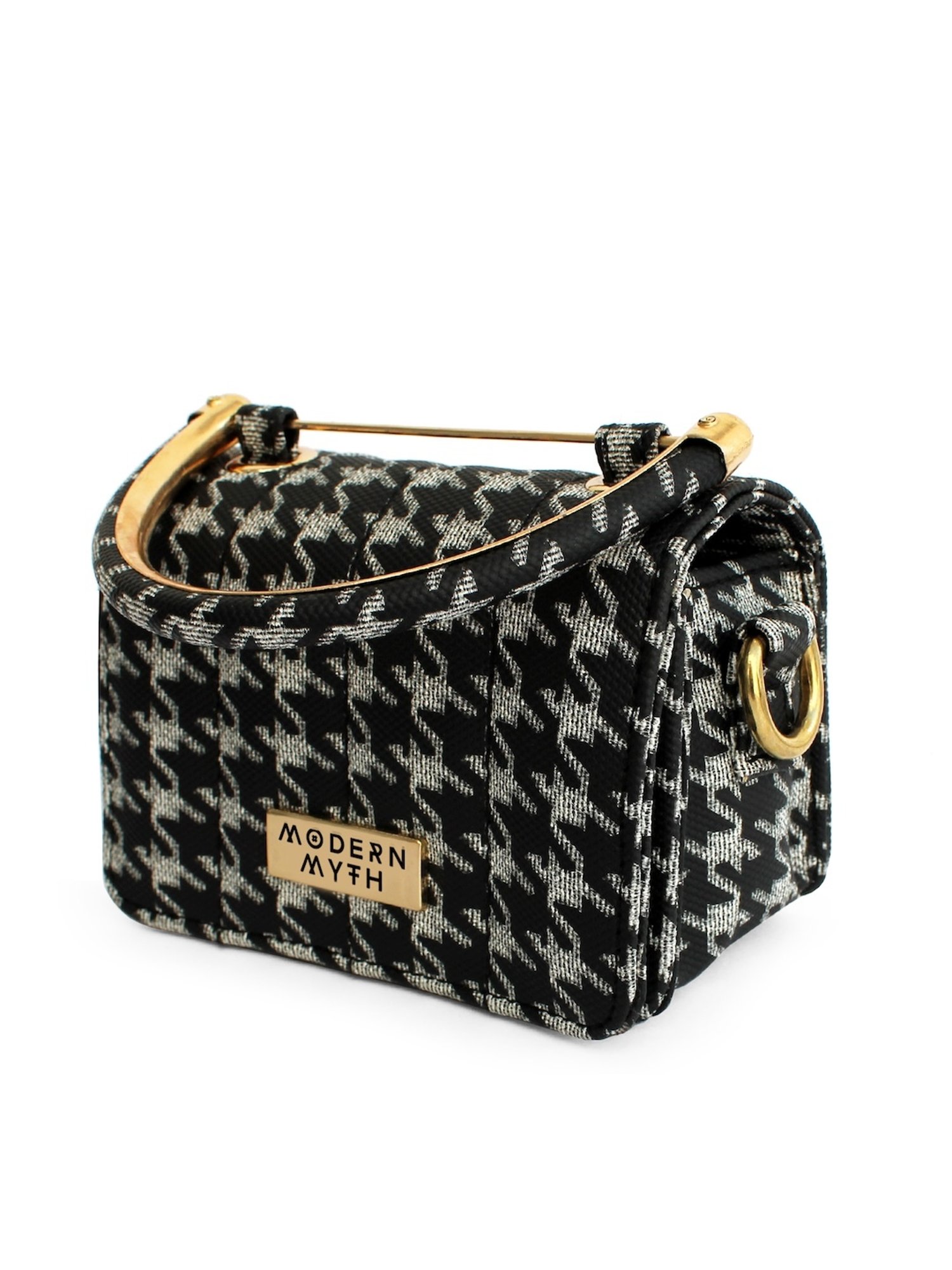 Modern Myth Nano Black Printed Small Mini Box Bag