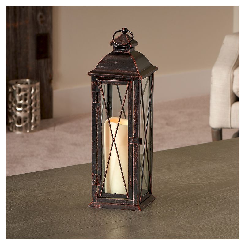 Siena 16" LED Candle Outdoor Lantern - Antique Brown - Smart Living