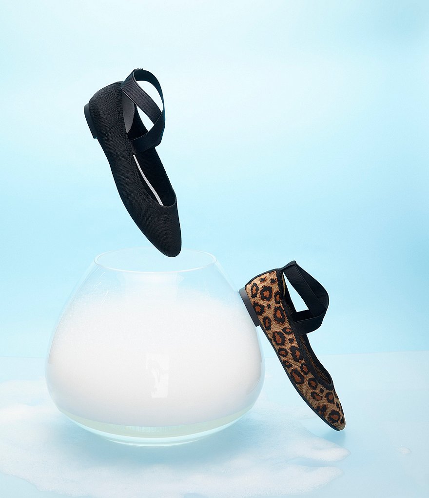 Antonio Melani Brennlee-A Leopard Print Knit Elastic Ankle Flats