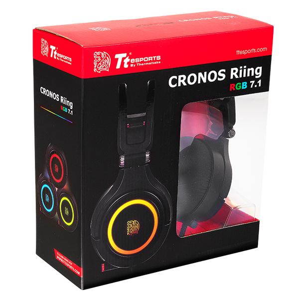 Tt eSPORTS CRONOS Riing RGB 7.1 Premium Virtual Surround Sound Gaming Headset HT-CRA-DIECBK-20