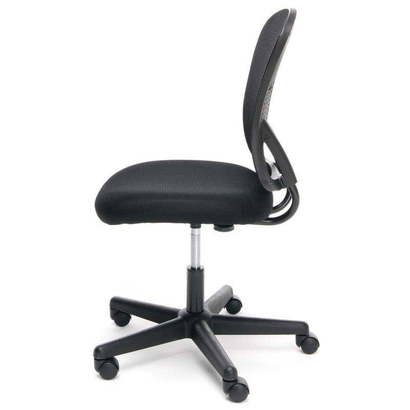 Essentials ESS-3010 Mesh Back Swivel Task Chair, Black Frame, Black Fabric, Black Mesh
