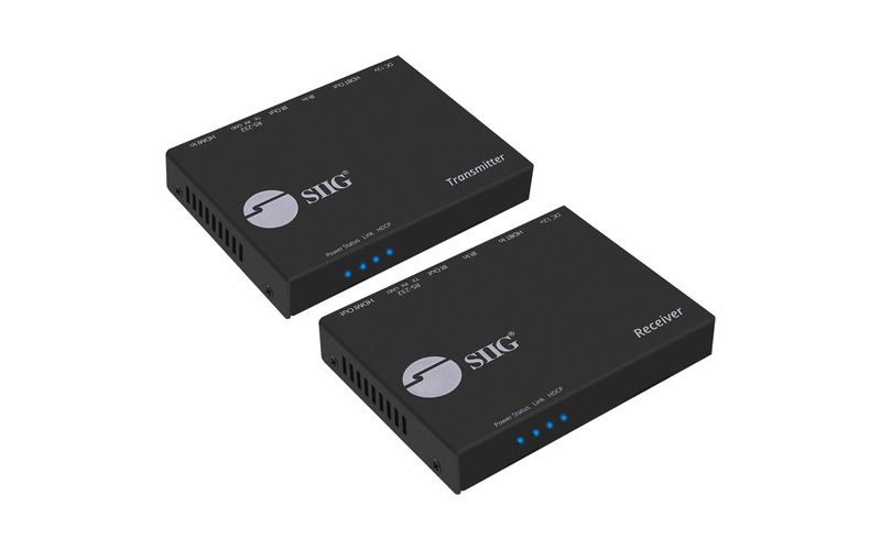 SIIG 4K HDMI HDBaseT Extender Over Single Cat5e/6 with RS-232, IR & PoC - 100m - 1 Input Device - 1 Output Device - 328.08 ft Range