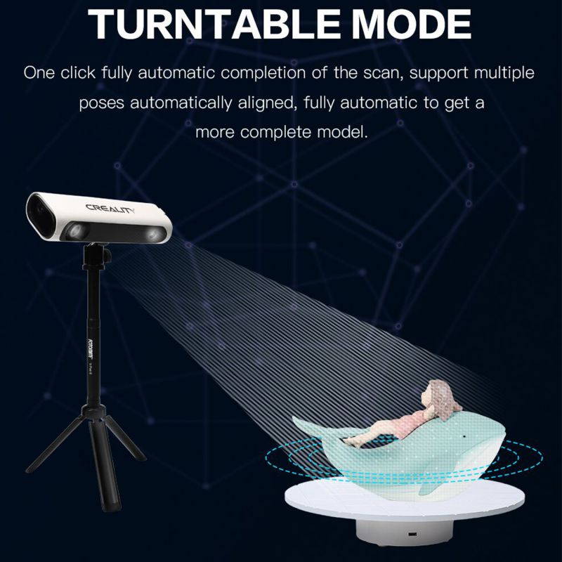 Original Creality CR-SCAN01 Portable 3D Scanner 3D Modeling Scanner High Precision Support OBJ/STL Output with Turntable for 3D Printing Industrial Design Modeling