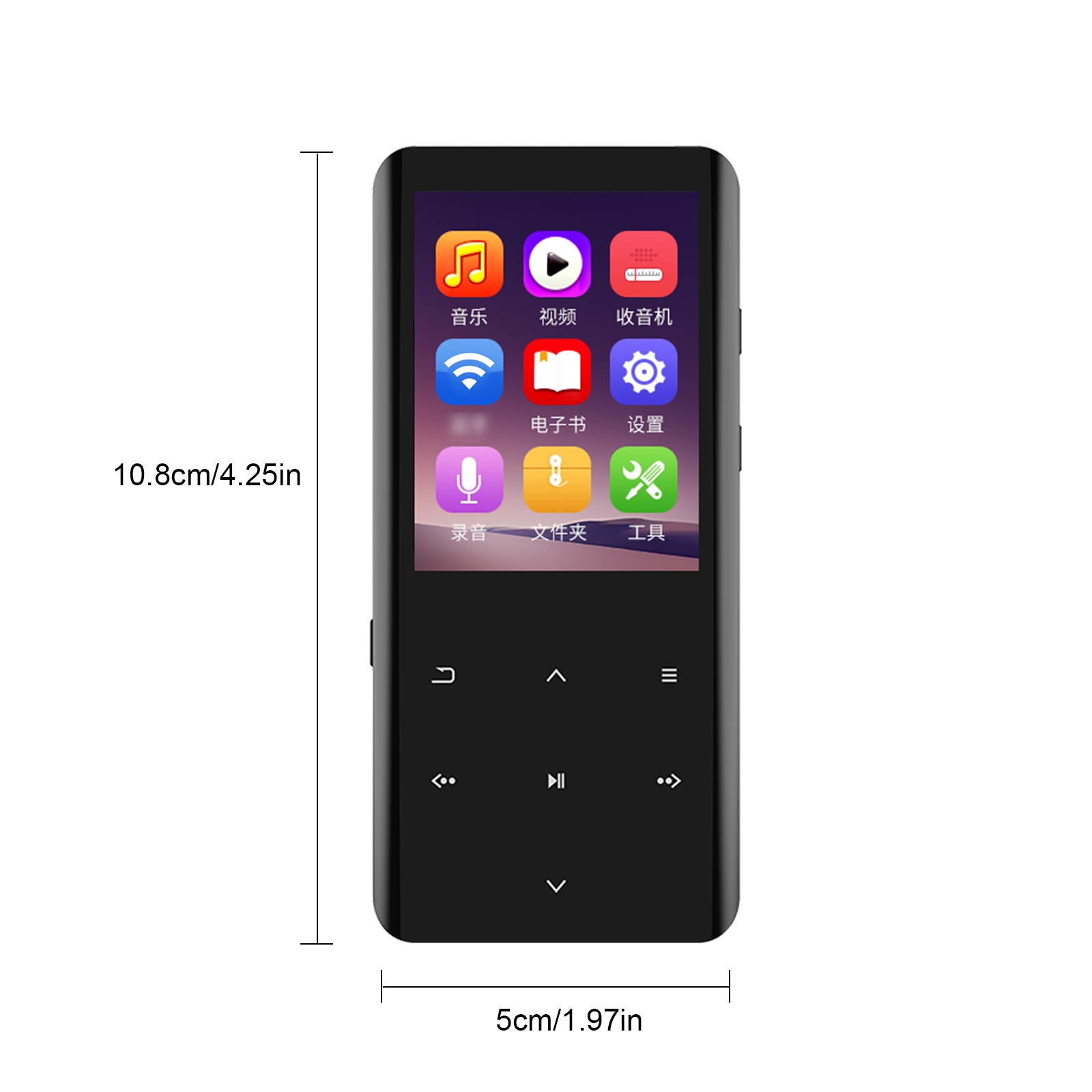 RUIZU D25 BT MP3 Portable Music Video Player Lossless HiFi Sound Music Player 2.4-inch Screen with Speaker FM Radio Recording Stereo FM Automatic Radio MP3 3.5mm Audio Input 32GB Memory