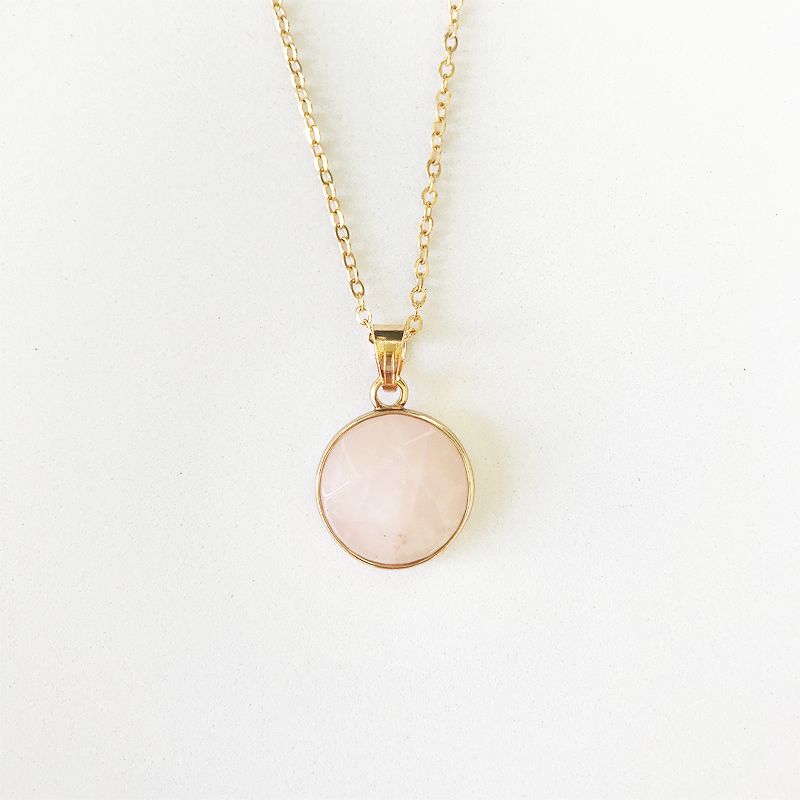 Sanctuary Project Rose Quartz Round Pendant Necklace Gold