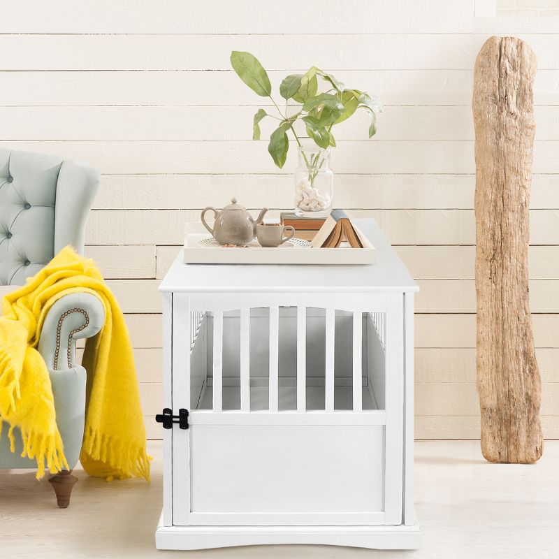 Casual Home White Wooden Pet Crate End Table 27.75 Inches High