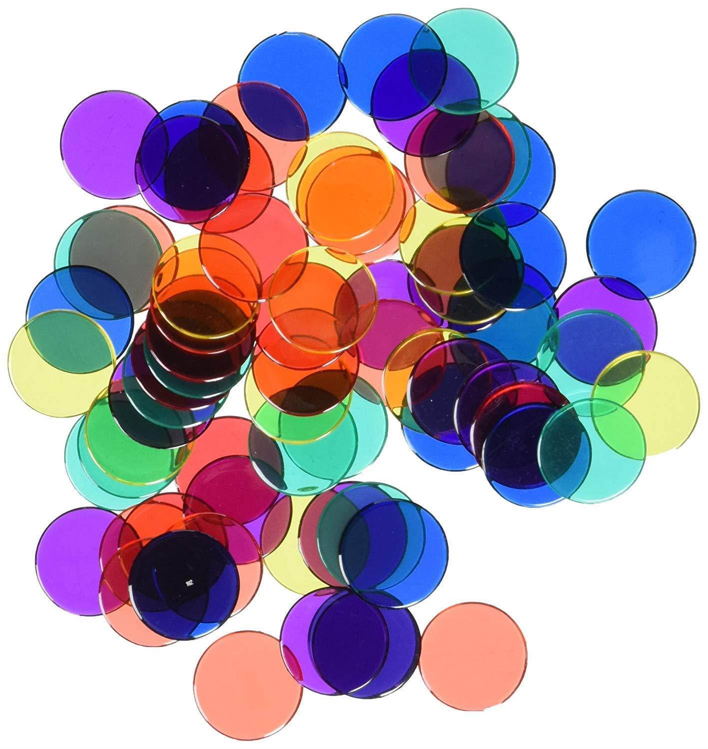 ETA hand2mind Plastic, Round, Clear Counters, Math Tokens Classroom Bulk Kit (Set of 5000)