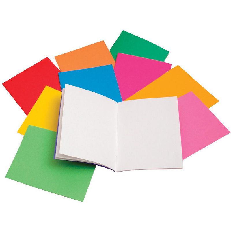 Hygloss Rainbow Bright Blank Book, 4-1/4 x 5-1/2 Inches, 10 Books with 24 Sheets Each