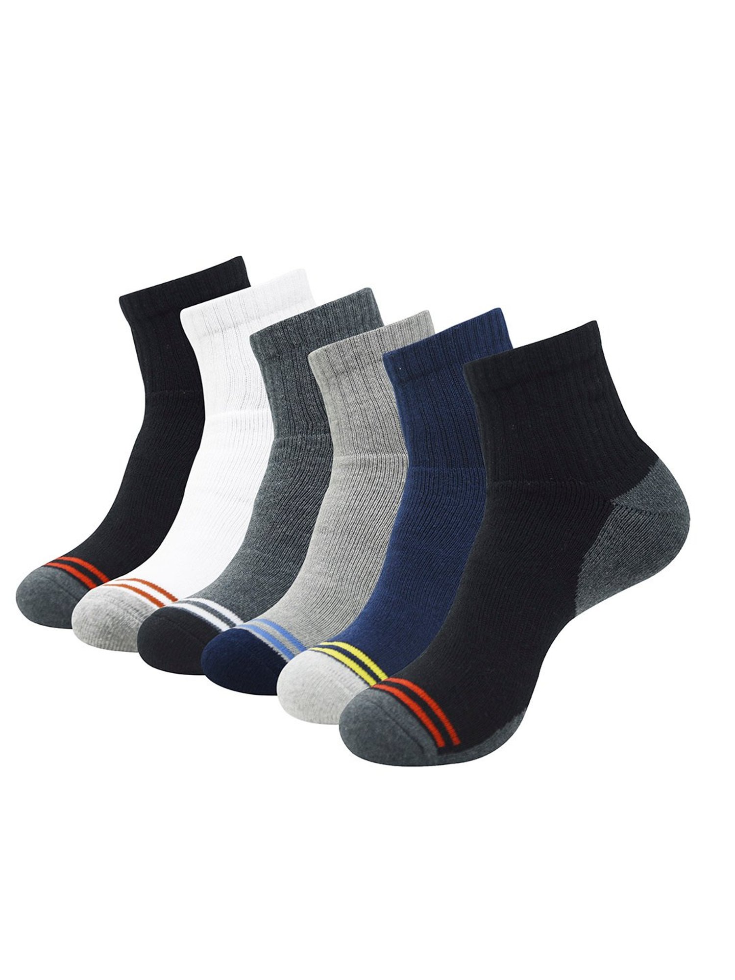 BALENZIA Cushioned Multicolor High Ankle Sports/Gym Socks - Pack of 6
