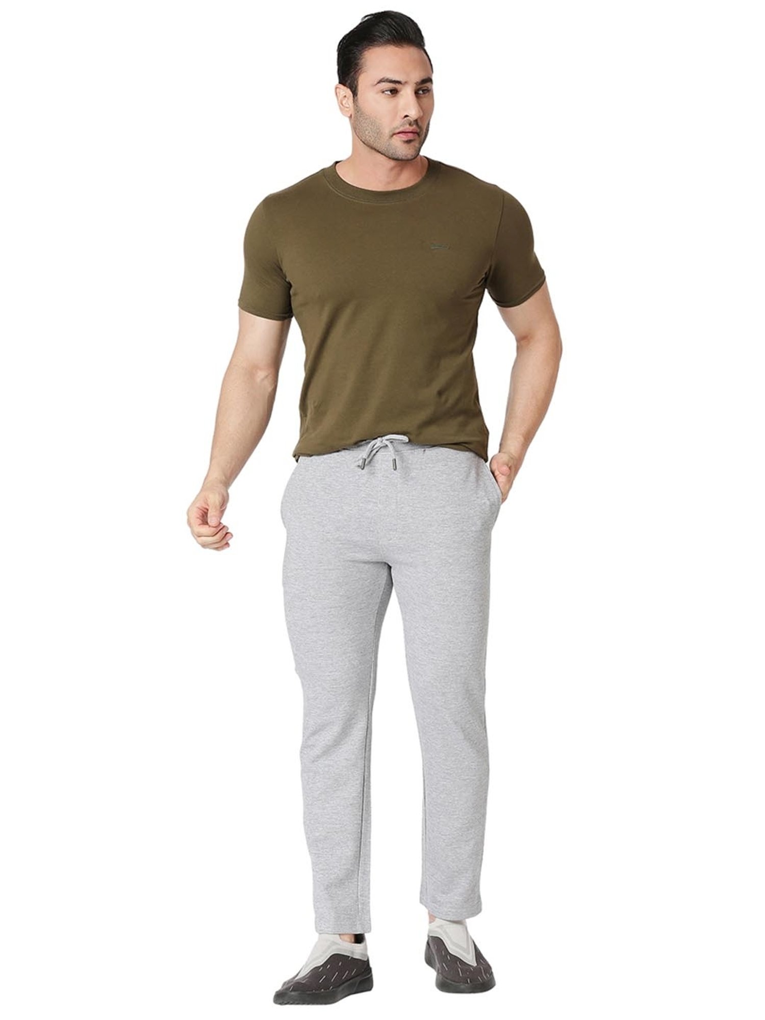 Basics Grey  Slim Fit Trackpants