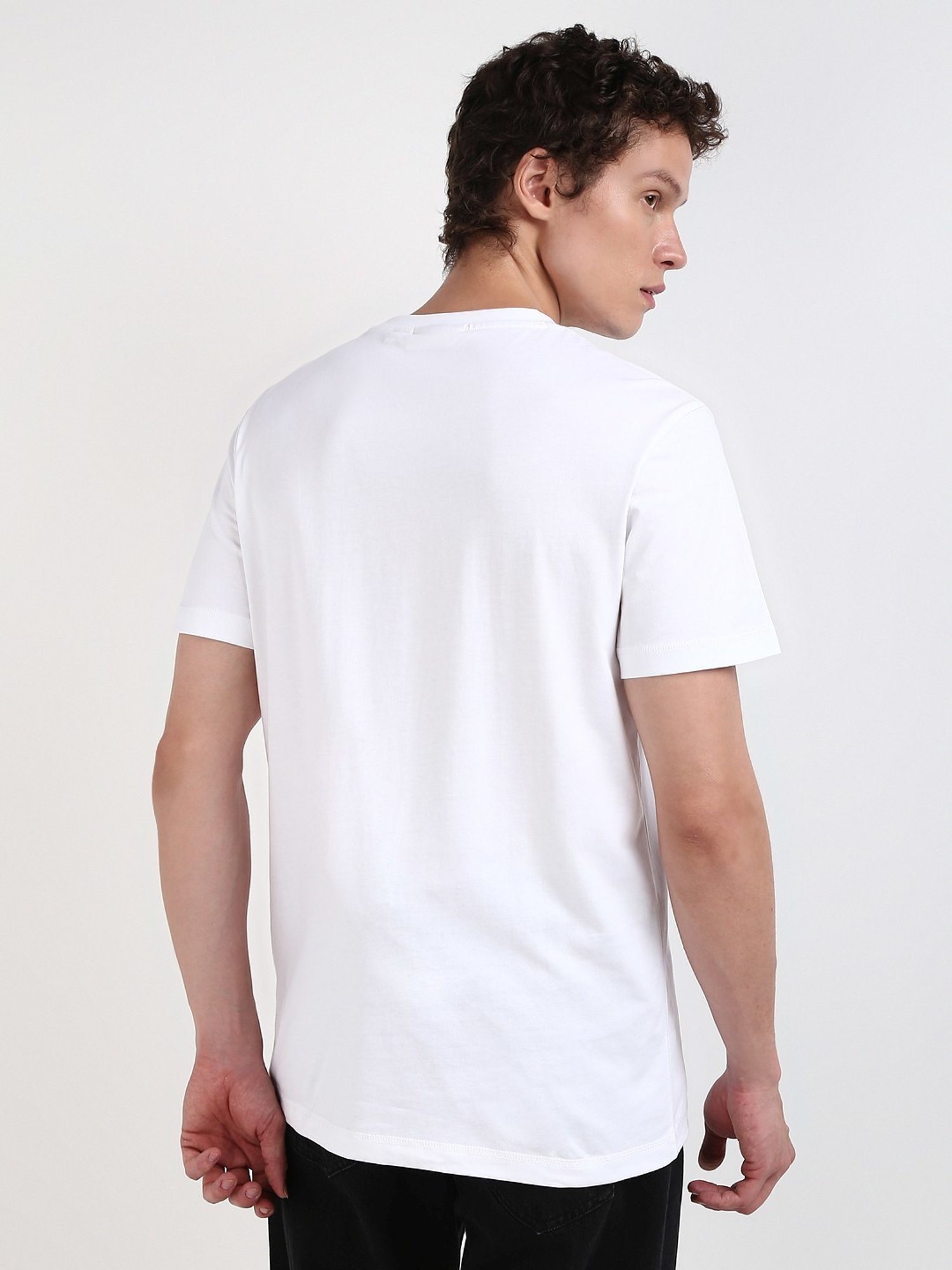 Calvin Klein Jeans White Cotton Regular Fit T-Shirt