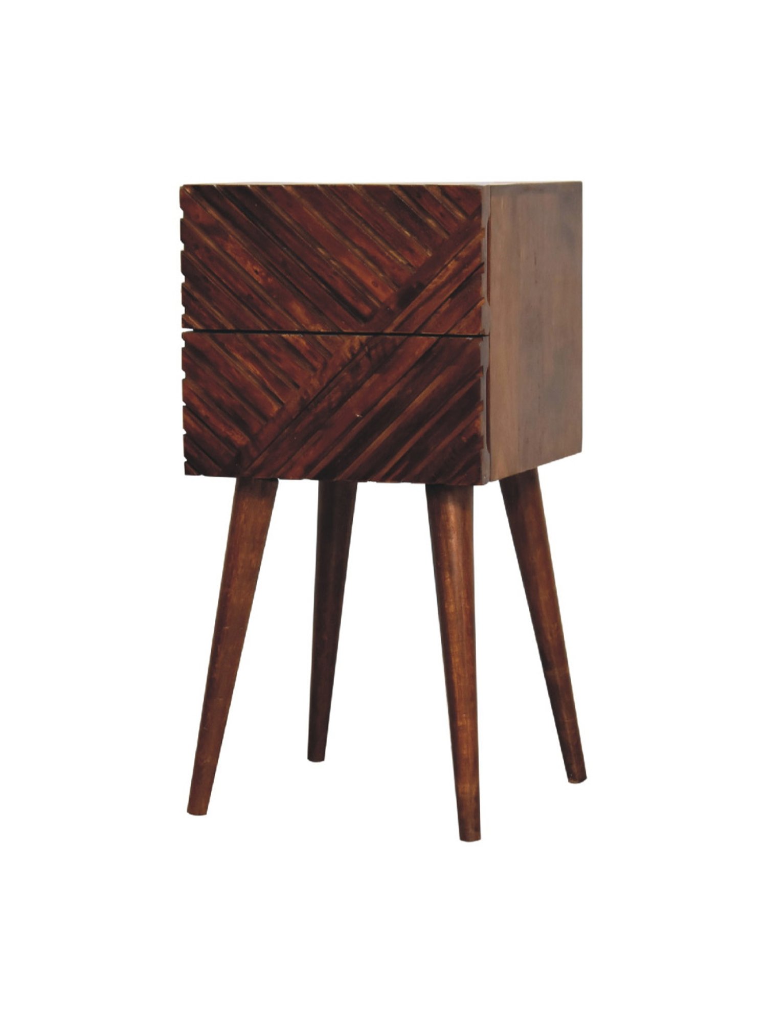 Ikiriya Avina Solid Dark Brown Wood End Table
