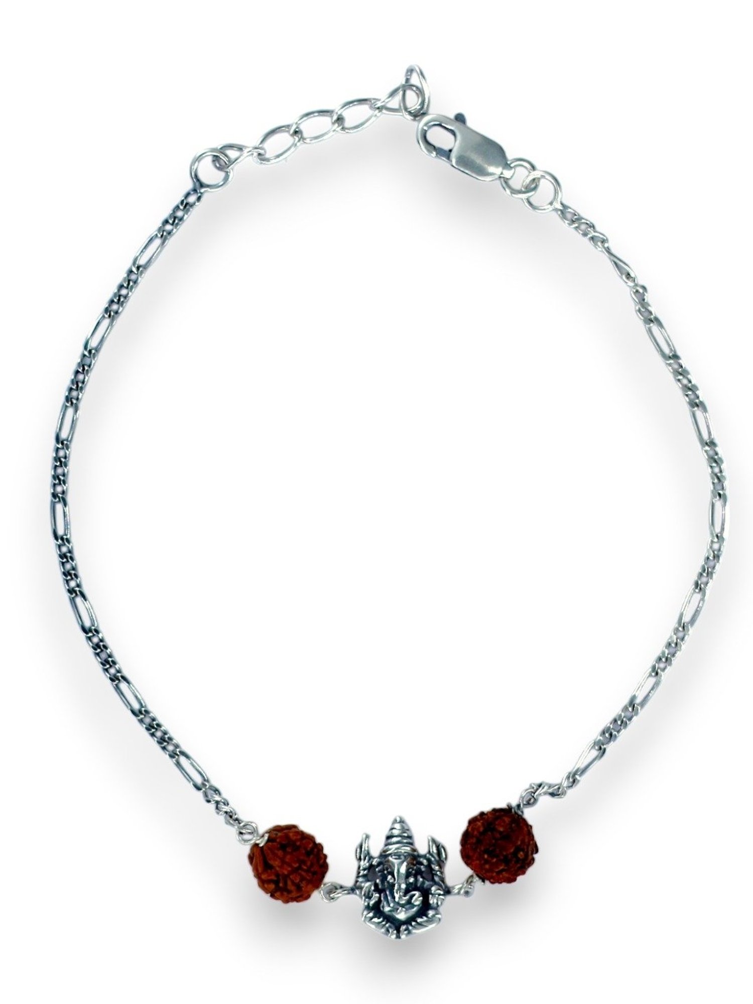 Taraash 92.5 Sterling Silver Ganpati Rakhi for Men