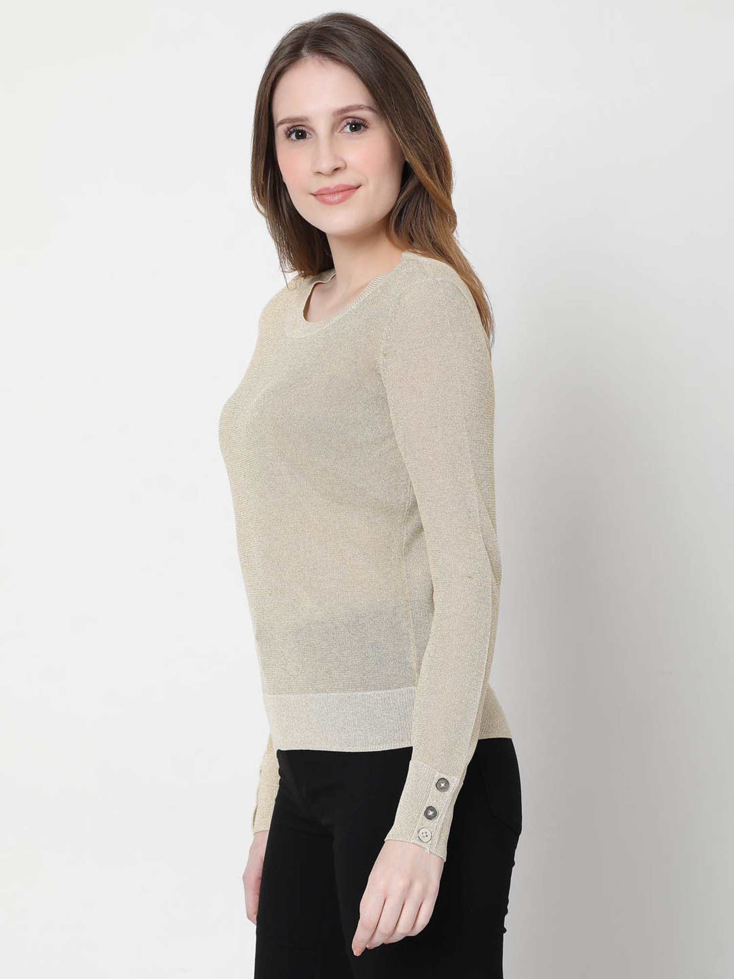 Vero Moda Beige Textured Sweater