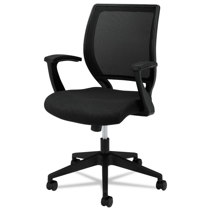 Basyx VL521 Series Mid-Back Work Chair Mesh Back Fabric Seat Black VL521VA10