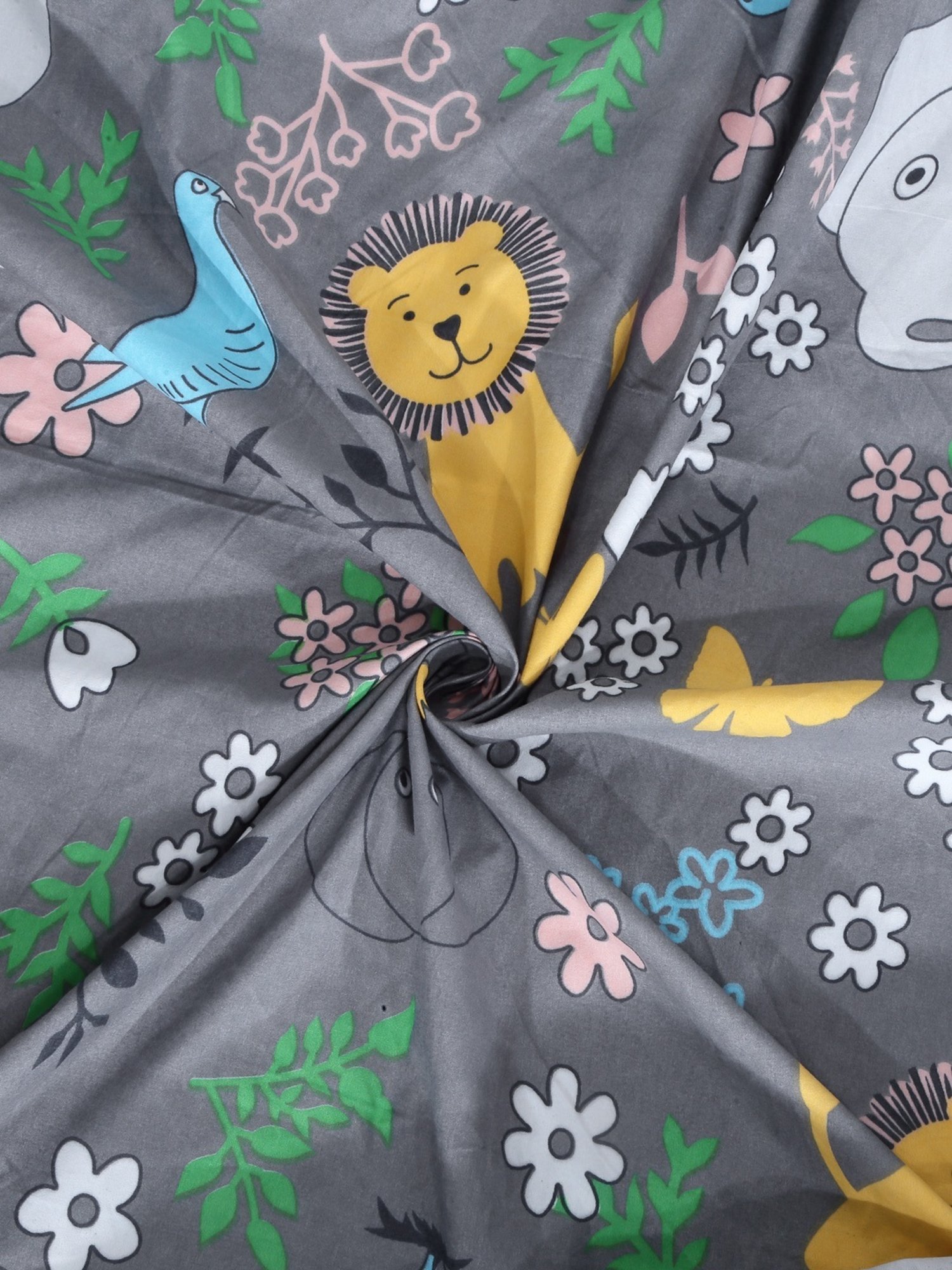 Klotthe Character based Multicolor 300 TC Cotton Single Bedsheet with 1 Pillow Cover