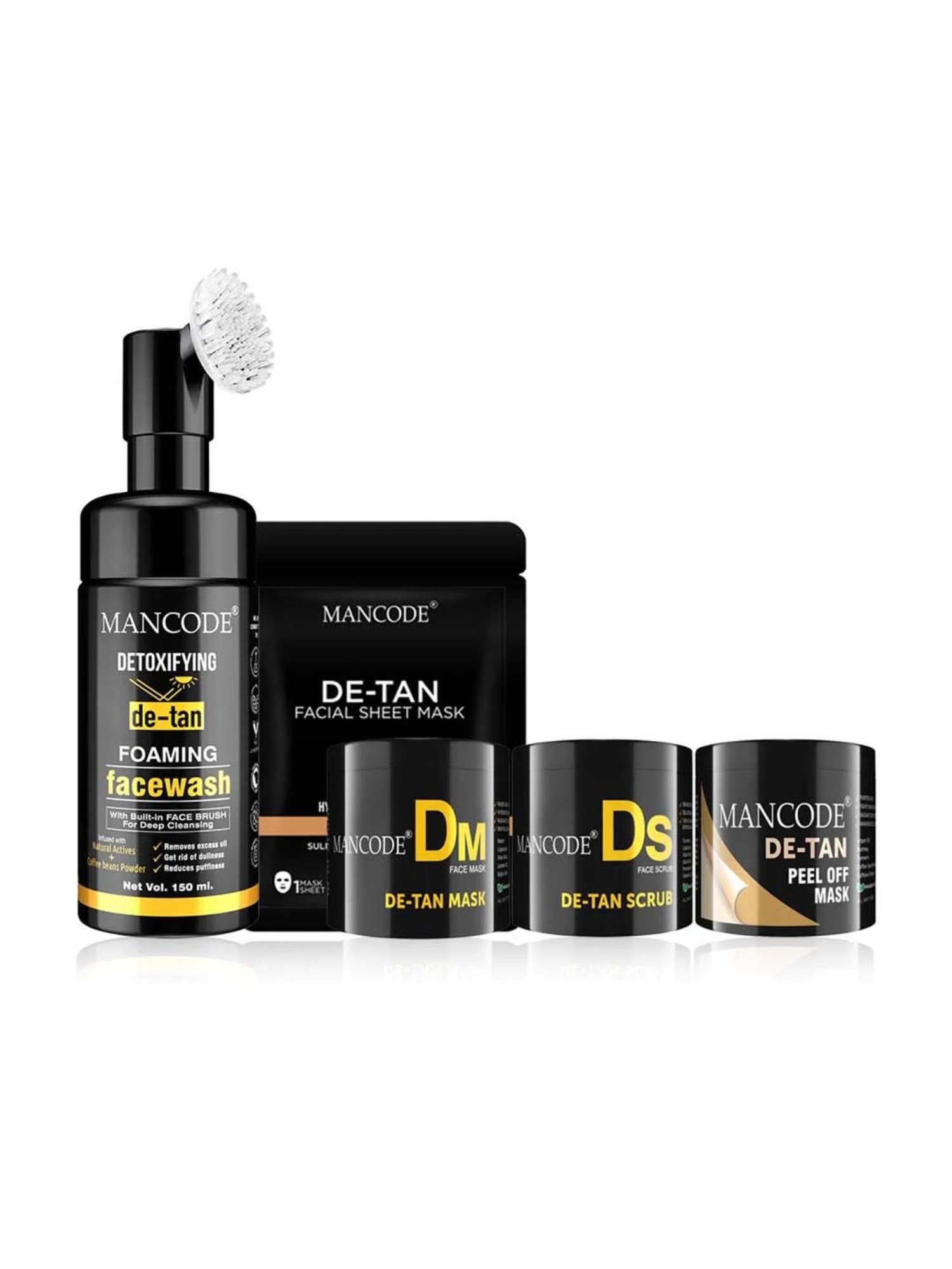 Mancode Detoxifying De Tan, Vitamin C & Acne Control Tea Tree Foaming Facewash (Pack of 3)