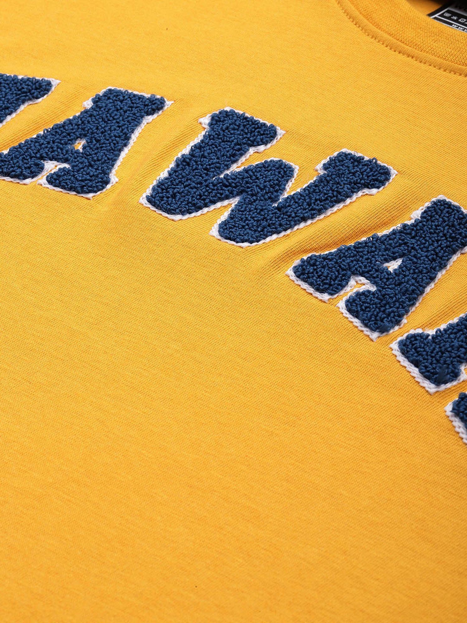 Dillinger Mustard Typographic Cotton Oversized T-Shirt