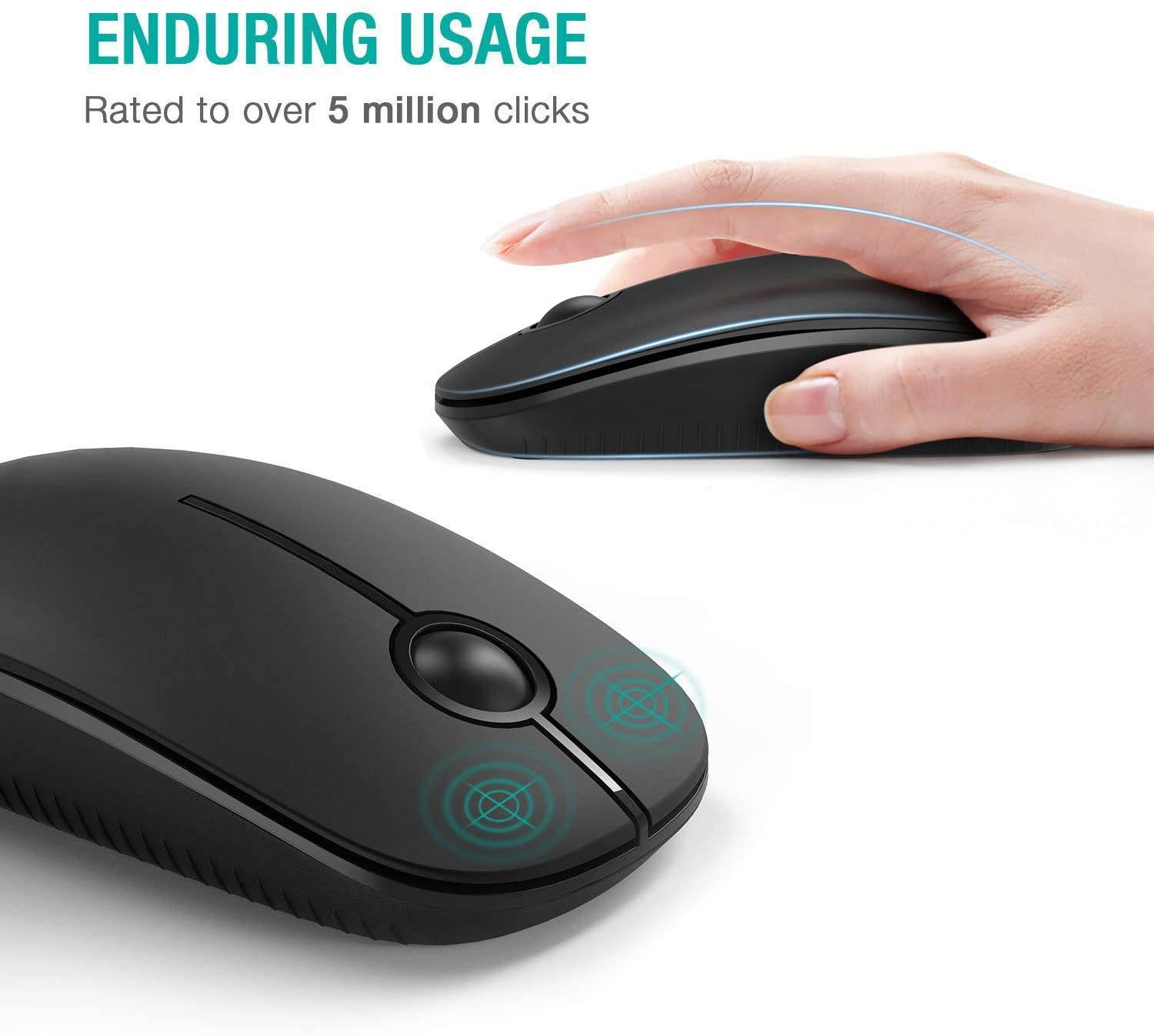 2.4G Slim Wireless Mouse with Nano Receiver, 2.4 GHz wireless mouse ,Sensitive wireless Mouse Click with Less Noise,Slim ergonomic design Plug & Play, Auto sleep Function and Universal Compatibility