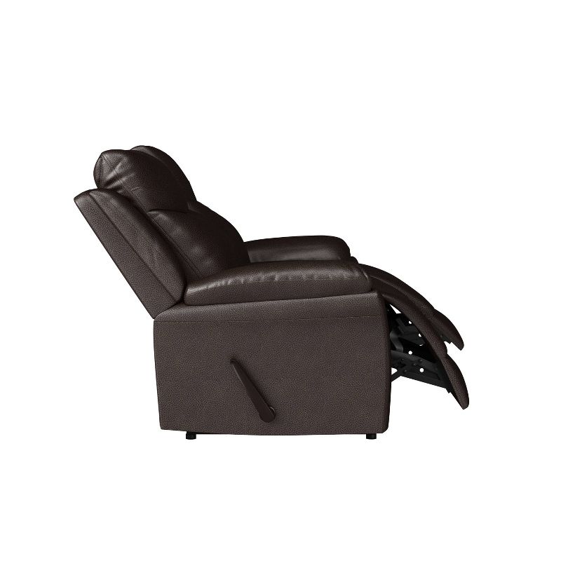 Aaron 2 Seat Wall Hugger Recliner Loveseat with Power Storage Console Renu Leather Coffee Brown - ProLounger