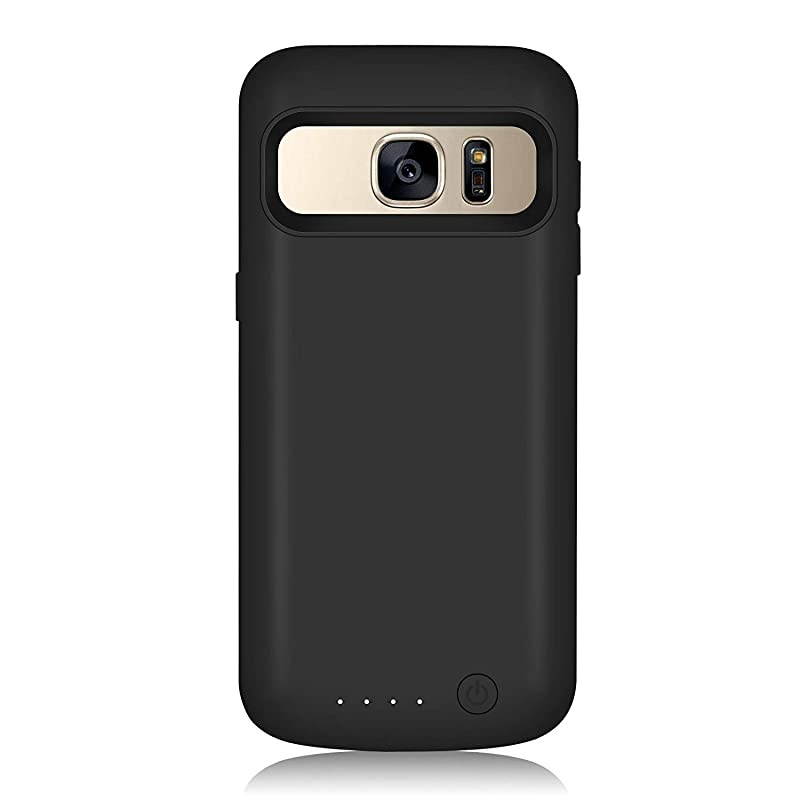 Galaxy S7 Battery Case 5000mAh Upgraded Portable Rechargeable Extended Battery Pack for Samsung Galaxy S7 Charging Case for Galaxy S7 Protective Charger Cover -Black