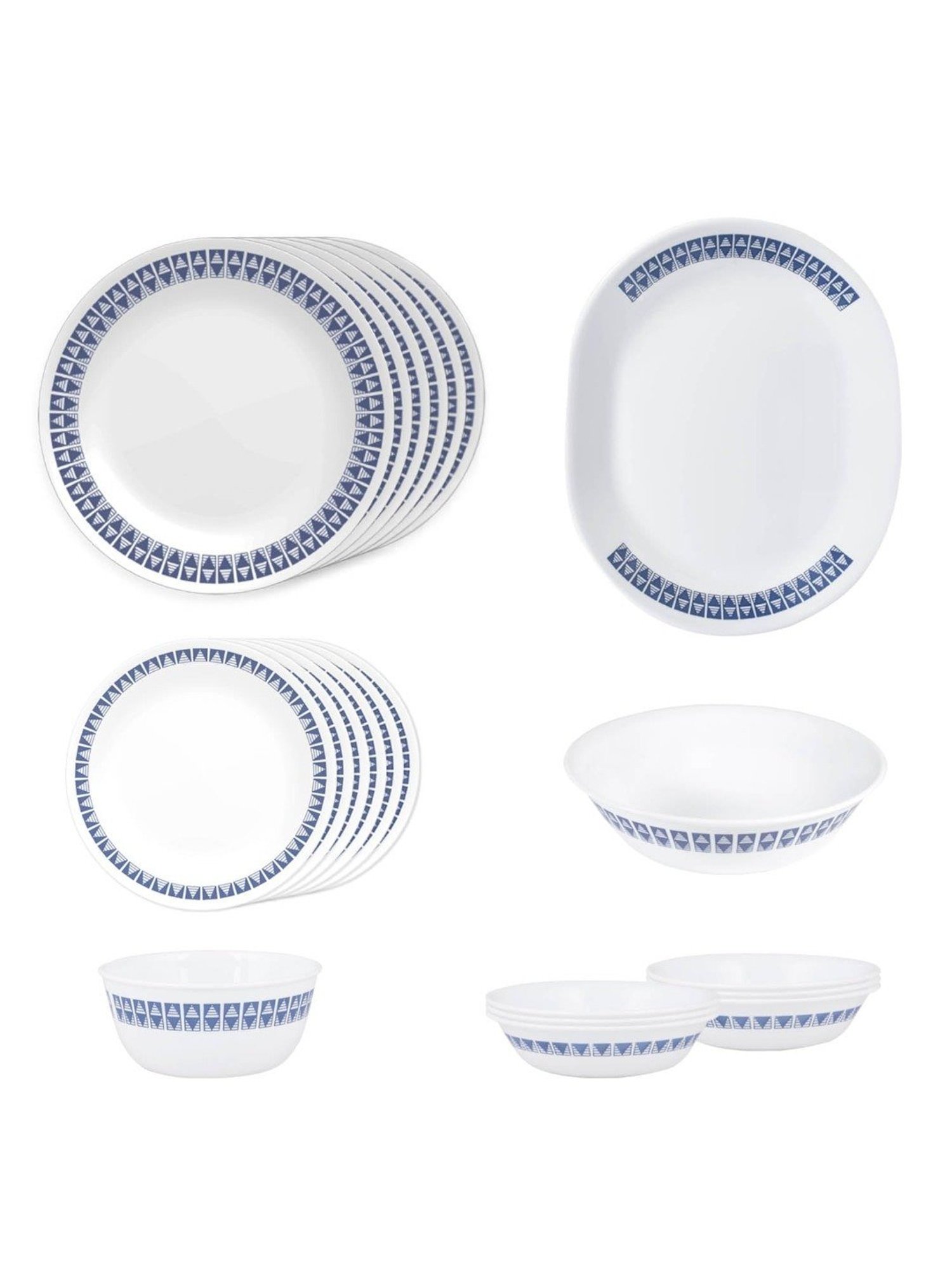 Cello White Opalware 35-Piece Dinner Set