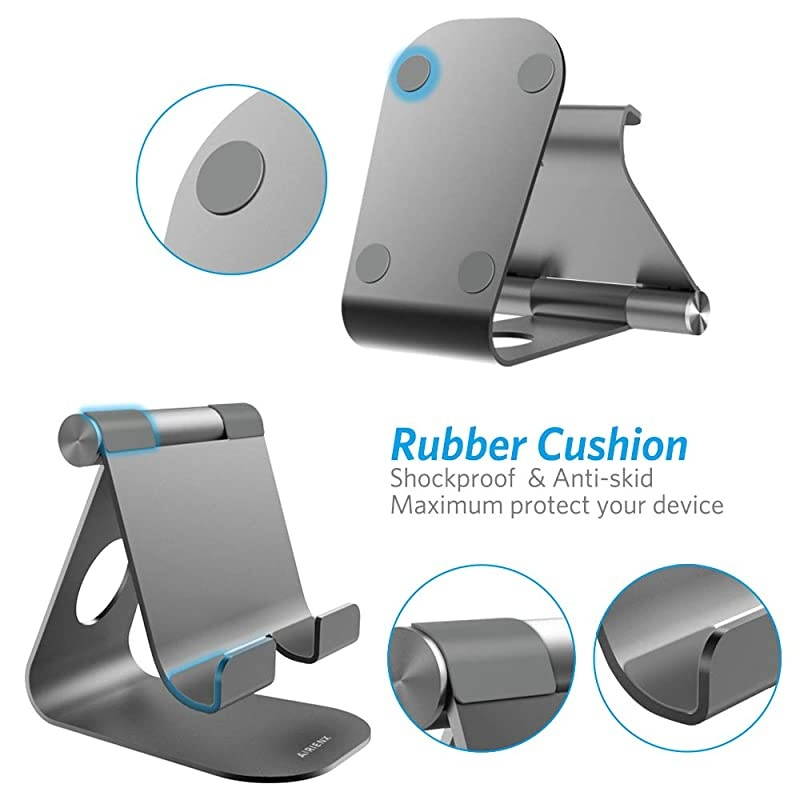 Adjustable Tablet Stand  Heavy Duty Desktop Stand Holder Dock Compatible with Tablets Such as iPad Pro 97 105129 Air Mini 4 3 2 Kindle Fire Tab EReader and More 413 Gun Metal