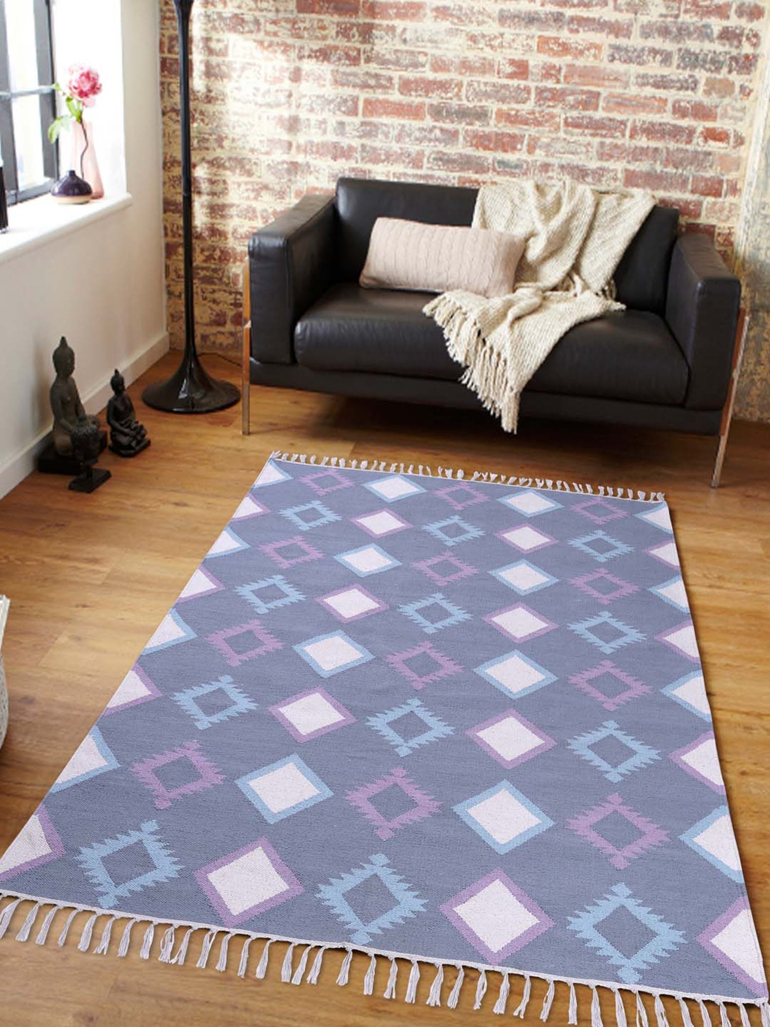 Bianca Red Microfibre Non-Slip Rug