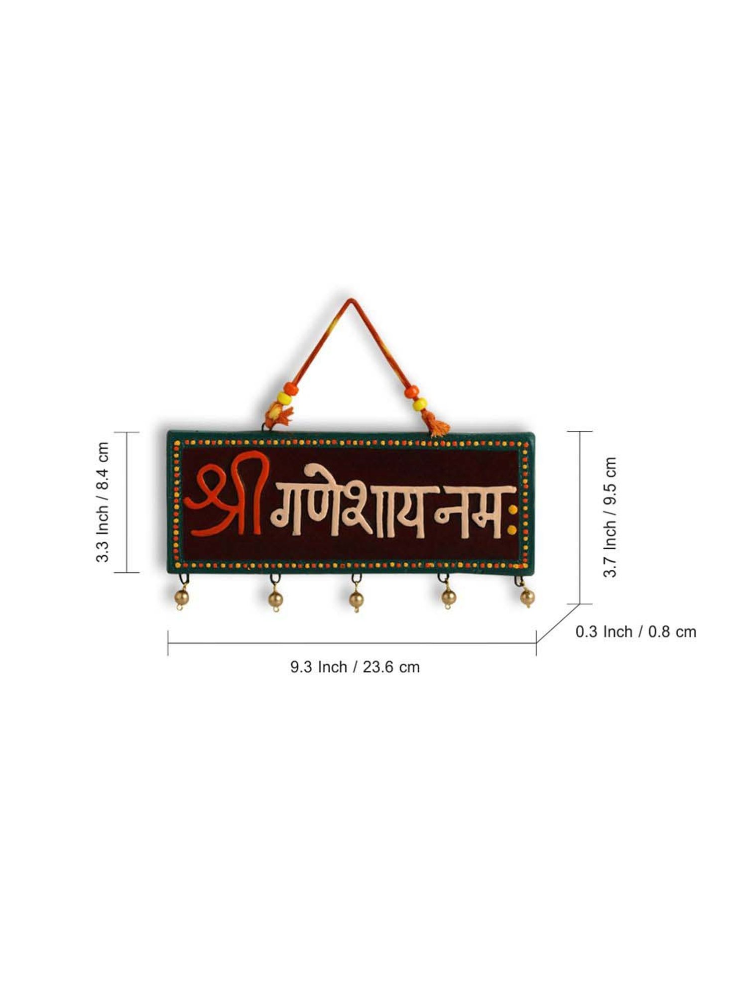 ExclusiveLane Ganesha Mantra Terracotta Wall Hanging Decor (Shree Ganeshay Namah)