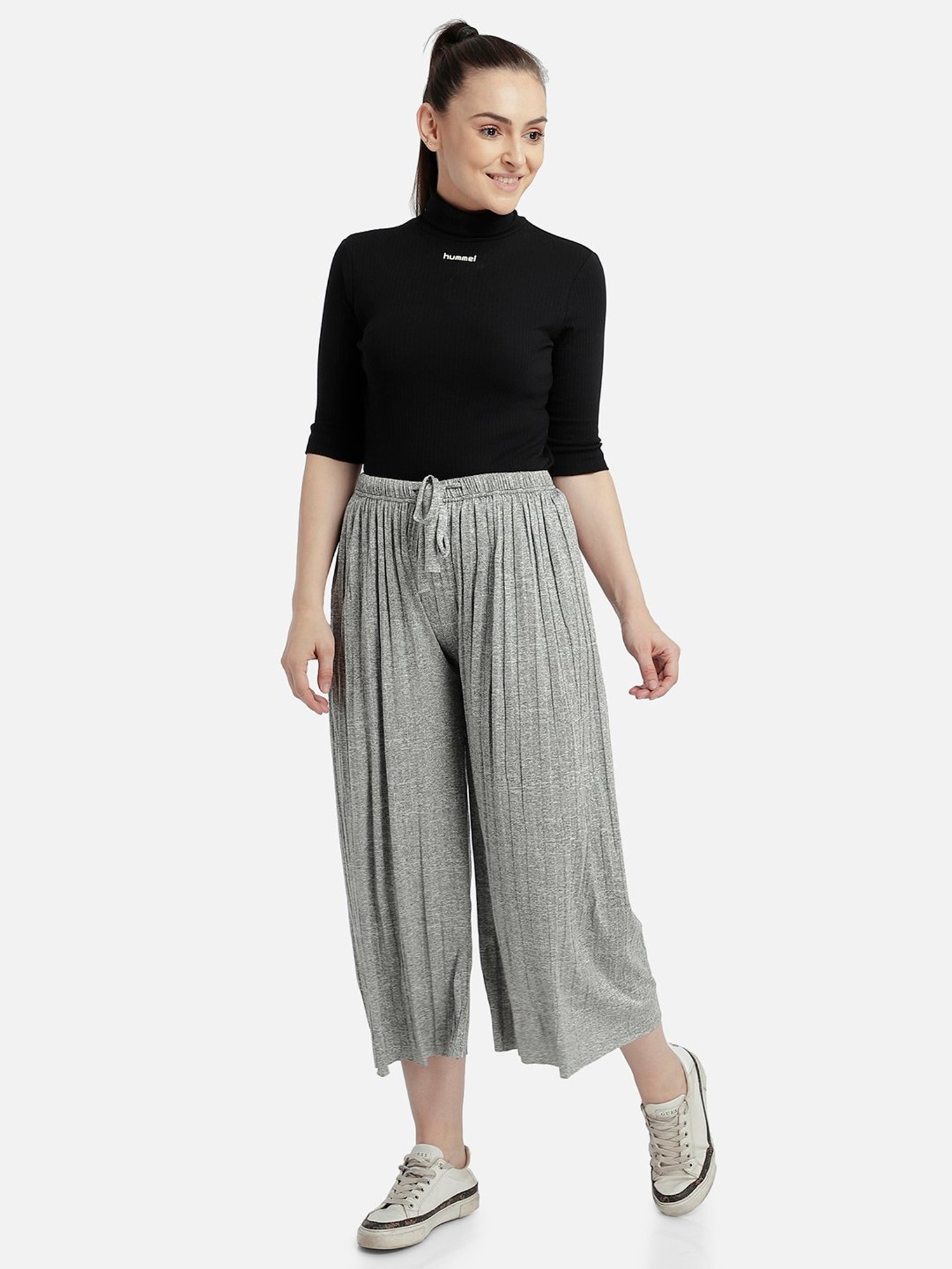 Aditi Wasan Grey Relaxed Fit Pleated Culottes